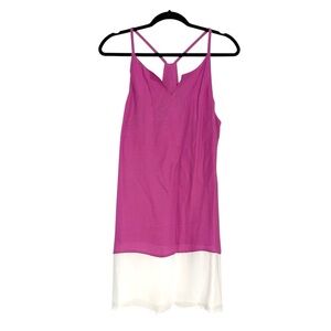 Annie Griffin Pink White Sleeveless Colorblock Dress MEDIUM